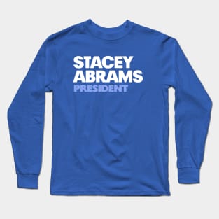 Stacey Abrams For 2024 President Purple Campaign Logo Sticker Long Sleeve T-Shirt